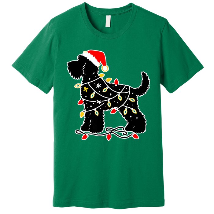 Funny Xmas Santa Puppy Dog Christmas Lights Gift Premium T-Shirt