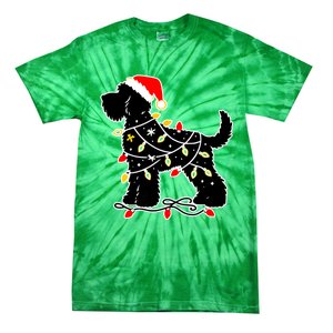 Funny Xmas Santa Puppy Dog Christmas Lights Gift Tie-Dye T-Shirt