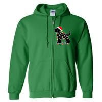 Funny Xmas Santa Puppy Dog Christmas Lights Gift Full Zip Hoodie