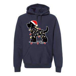 Funny Xmas Santa Puppy Dog Christmas Lights Gift Premium Hoodie