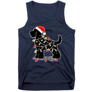 Funny Xmas Santa Puppy Dog Christmas Lights Gift Tank Top