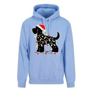 Funny Xmas Santa Puppy Dog Christmas Lights Gift Unisex Surf Hoodie