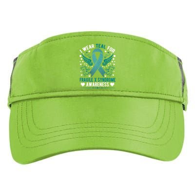 Fragile X Syndrome Awareness Wear Teal Family Support Great Gift Adult Drive Performance Visor