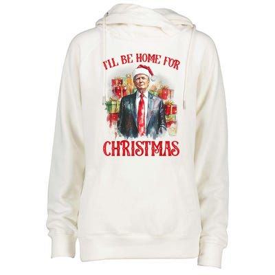 Funny Xmas Santa Claus Ill Be Home For Christmas 2024 Gift Womens Funnel Neck Pullover Hood