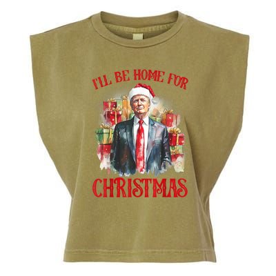 Funny Xmas Santa Claus Ill Be Home For Christmas 2024 Gift Garment-Dyed Women's Muscle Tee