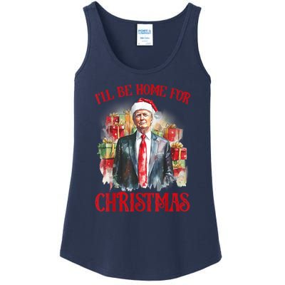 Funny Xmas Santa Claus Ill Be Home For Christmas 2024 Gift Ladies Essential Tank