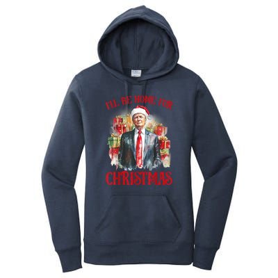 Funny Xmas Santa Claus Ill Be Home For Christmas 2024 Gift Women's Pullover Hoodie