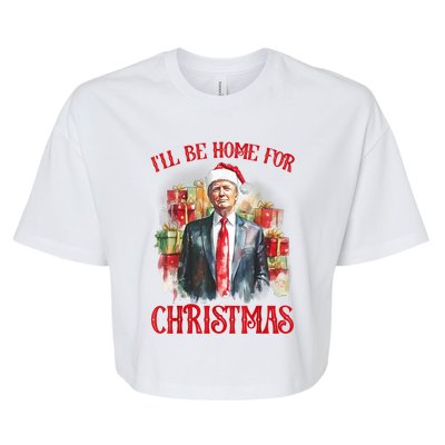 Funny Xmas Santa Claus Ill Be Home For Christmas 2024 Gift Bella+Canvas Jersey Crop Tee