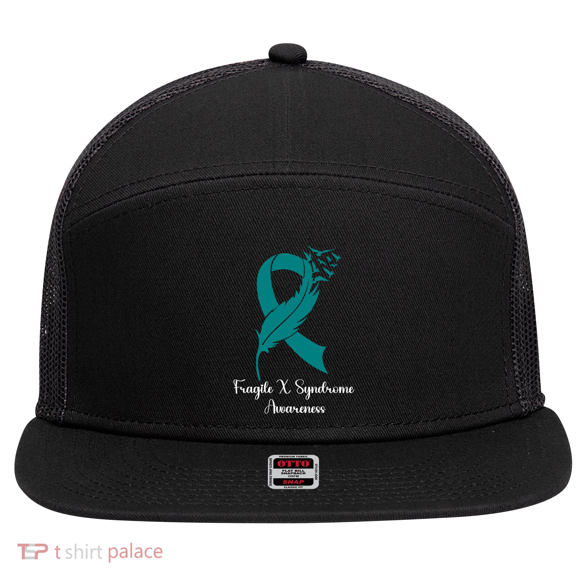 Fragile X Syndrome Awareness Family Wear Matching Support Gift 7 Panel Mesh Trucker Snapback Hat