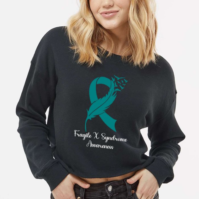 Fragile X Syndrome Awareness Family Wear Matching Support Gift Cropped Pullover Crew