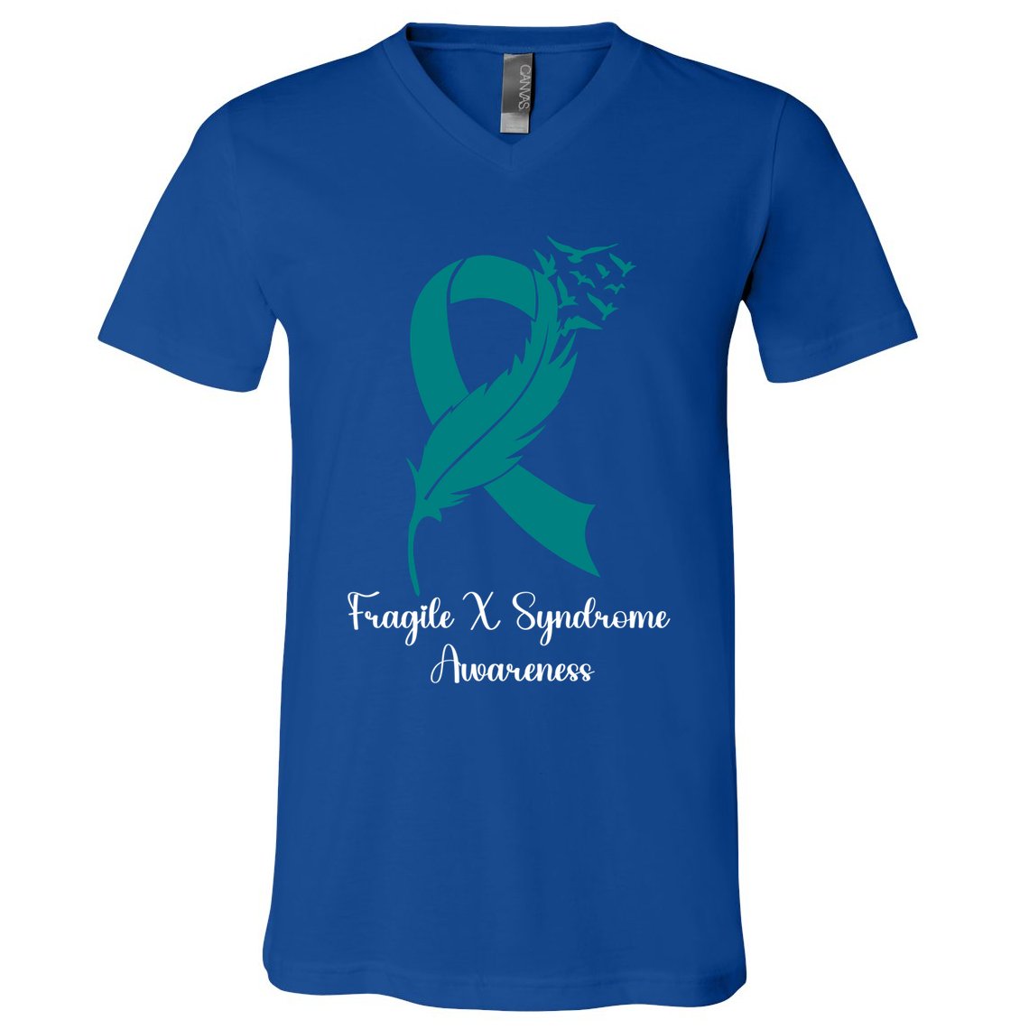 Fragile X Syndrome Awareness Family Wear Matching Support Gift V-Neck T-Shirt