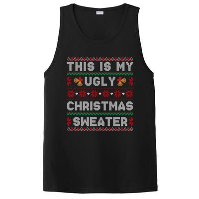 Funny Xmas Snow Heart This Is My Ugly Christmas Gift PosiCharge Competitor Tank