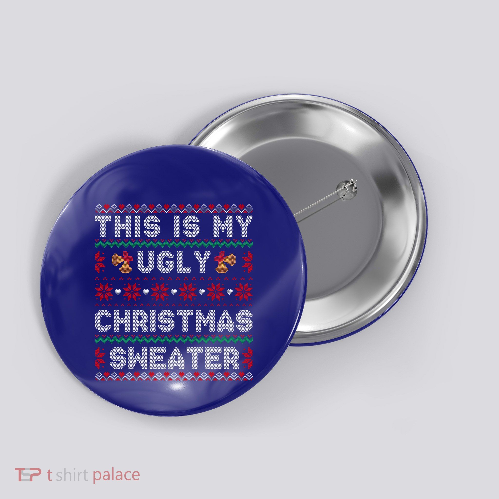 Funny Xmas Snow Heart This Is My Ugly Christmas Gift Button