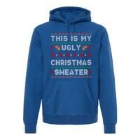 Funny Xmas Snow Heart This Is My Ugly Christmas Gift Premium Hoodie