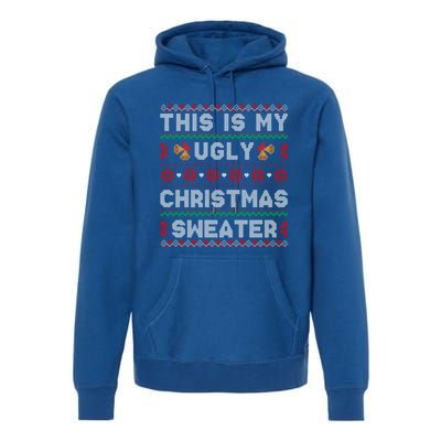 Funny Xmas Snow Heart This Is My Ugly Christmas Gift Premium Hoodie