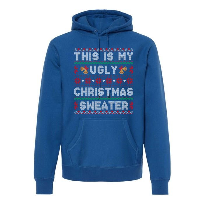 Funny Xmas Snow Heart This Is My Ugly Christmas Gift Premium Hoodie