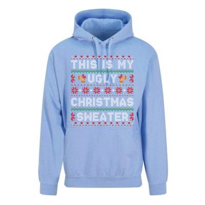 Funny Xmas Snow Heart This Is My Ugly Christmas Gift Unisex Surf Hoodie