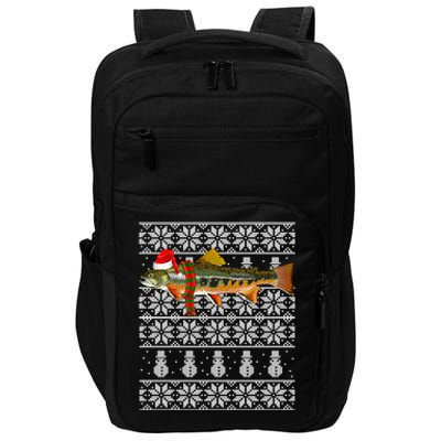 Fish Xmas Santa Hat Brook Trout Ugly Christmas Meaningful Gift Impact Tech Backpack