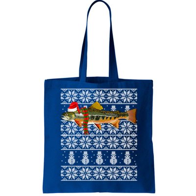 Fish Xmas Santa Hat Brook Trout Ugly Christmas Meaningful Gift Tote Bag