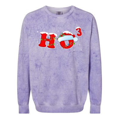 Funny Xmas Santa Ho Ho3 Cubed Math Teacher Christmas Gift Colorblast Crewneck Sweatshirt