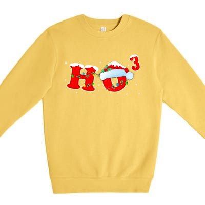 Funny Xmas Santa Ho Ho3 Cubed Math Teacher Christmas Gift Premium Crewneck Sweatshirt