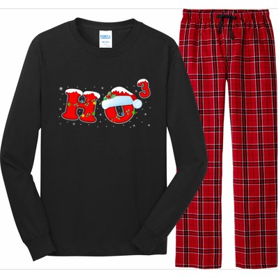 Funny Xmas Santa Ho Ho3 Cubed Math Teacher Christmas Gift Long Sleeve Pajama Set