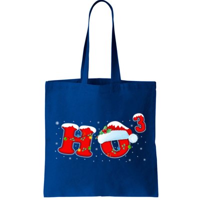 Funny Xmas Santa Ho Ho3 Cubed Math Teacher Christmas Gift Tote Bag