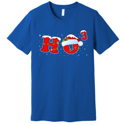 Funny Xmas Santa Ho Ho3 Cubed Math Teacher Christmas Gift Premium T-Shirt