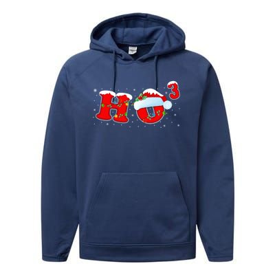 Funny Xmas Santa Ho Ho3 Cubed Math Teacher Christmas Gift Performance Fleece Hoodie