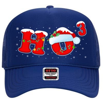 Funny Xmas Santa Ho Ho3 Cubed Math Teacher Christmas Gift High Crown Mesh Back Trucker Hat