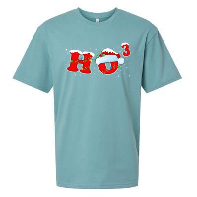 Funny Xmas Santa Ho Ho3 Cubed Math Teacher Christmas Gift Sueded Cloud Jersey T-Shirt