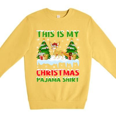 Funny Xmas Santa This Is My Fennec Fox Christmas Pajama Gift Premium Crewneck Sweatshirt