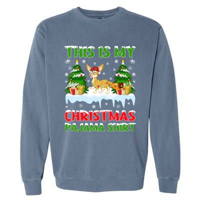 Funny Xmas Santa This Is My Fennec Fox Christmas Pajama Gift Garment-Dyed Sweatshirt