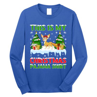 Funny Xmas Santa This Is My Fennec Fox Christmas Pajama Gift Long Sleeve Shirt