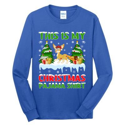 Funny Xmas Santa This Is My Fennec Fox Christmas Pajama Gift Tall Long Sleeve T-Shirt