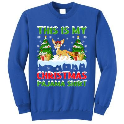 Funny Xmas Santa This Is My Fennec Fox Christmas Pajama Gift Tall Sweatshirt