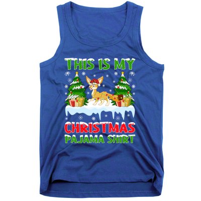 Funny Xmas Santa This Is My Fennec Fox Christmas Pajama Gift Tank Top