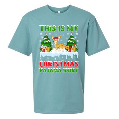 Funny Xmas Santa This Is My Fennec Fox Christmas Pajama Gift Sueded Cloud Jersey T-Shirt