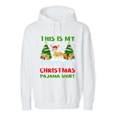 Funny Xmas Santa This Is My Fennec Fox Christmas Pajama Gift Garment-Dyed Fleece Hoodie