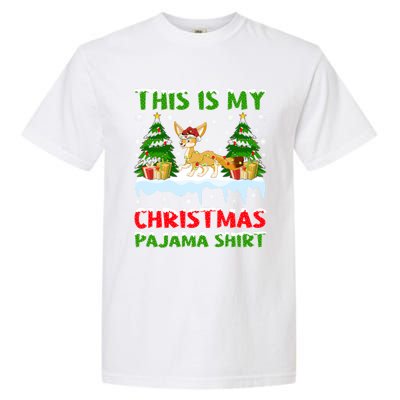 Funny Xmas Santa This Is My Fennec Fox Christmas Pajama Gift Garment-Dyed Heavyweight T-Shirt