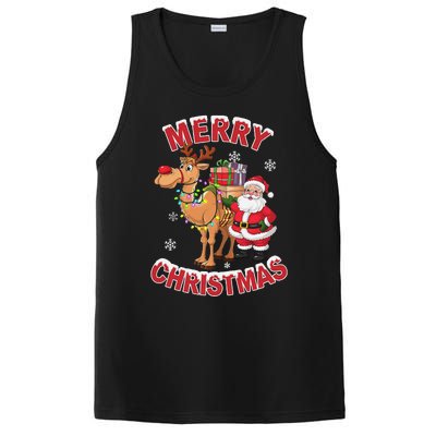 Festive Xmas Santa On Marry Christmas Camel PosiCharge Competitor Tank