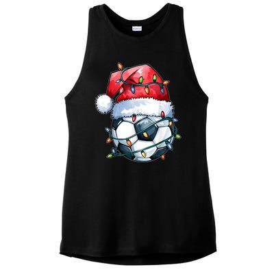 Funny Xmas Santa Sports For Boy Christmas Soccer Player Gift Ladies PosiCharge Tri-Blend Wicking Tank