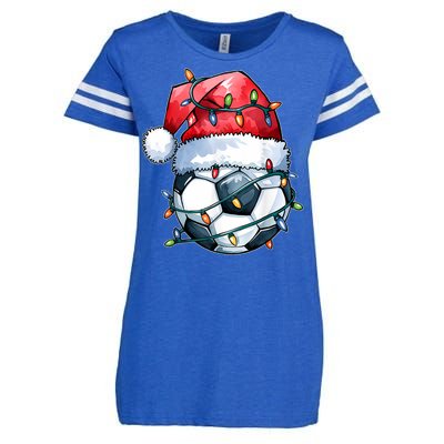 Funny Xmas Santa Sports For Boy Christmas Soccer Player Gift Enza Ladies Jersey Football T-Shirt