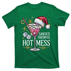 Funny Xmas Santas Favorite Hot Mess Christmas Holiday Margarita Drink Gift T-Shirt