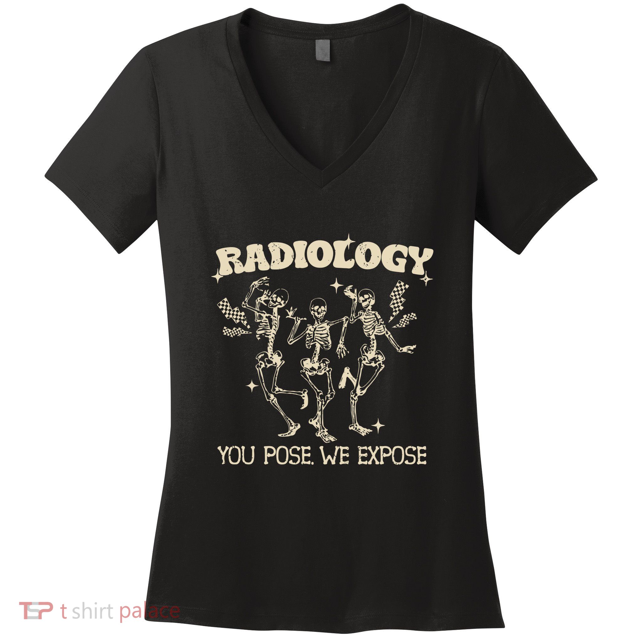 Funny Xray Tech Radiology Technologist Halloween Women's V-Neck T-Shirt