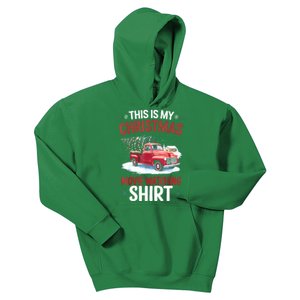 Funny Xmas This Is My Christmas Movie Watching Red Truck 2024 Gift Kids Hoodie