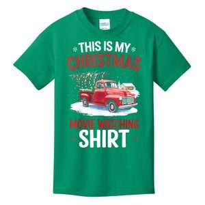 Funny Xmas This Is My Christmas Movie Watching Red Truck 2024 Gift Kids T-Shirt