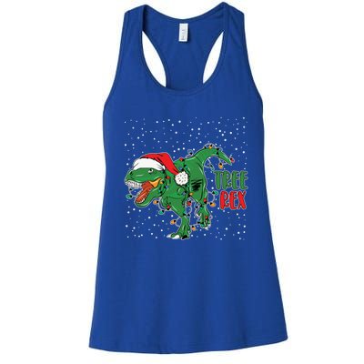 Funny Xmas Tree Rex Merry Christmas Humor Gift Women's Racerback Tank