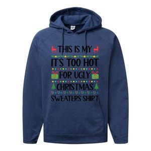 Funny Xmas Too Hot Ugly Christmas Family Performance Fleece Hoodie