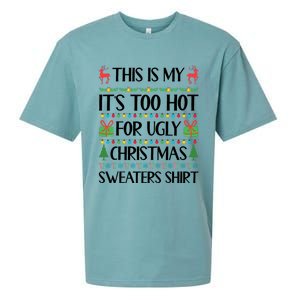 Funny Xmas Too Hot Ugly Christmas Family Sueded Cloud Jersey T-Shirt